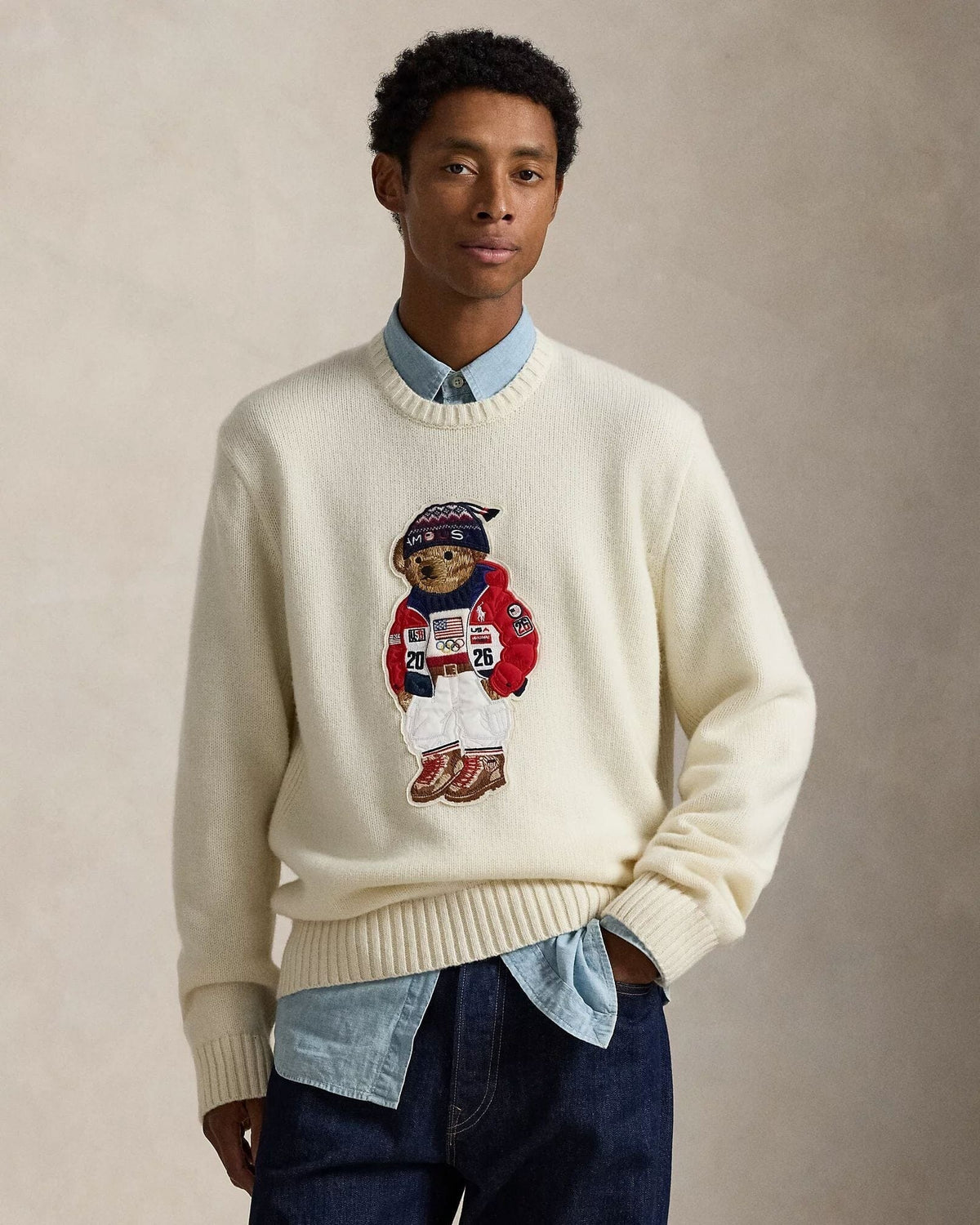 Pull Polo Bear Team USA pour homme