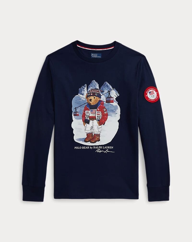 Herren Team USA Polo Bear Baumwoll-T-Shirt