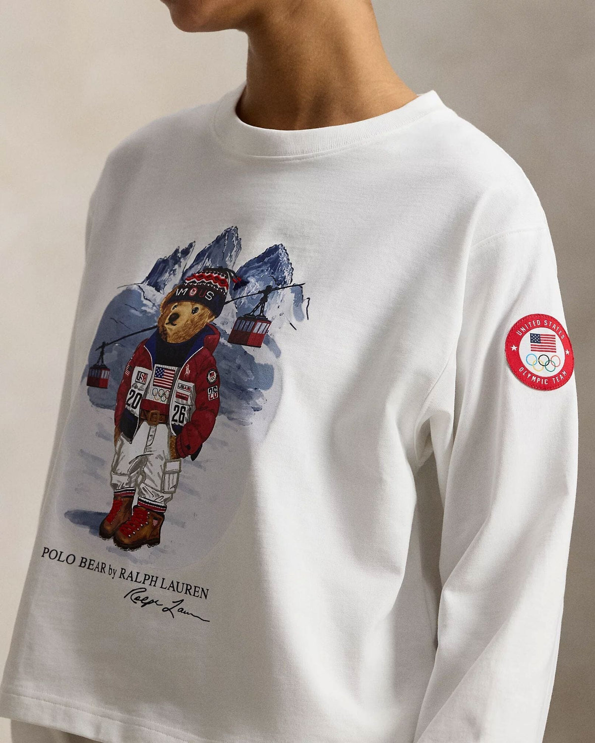 T-shirt à manches longues Polo Bear Team USA pour homme