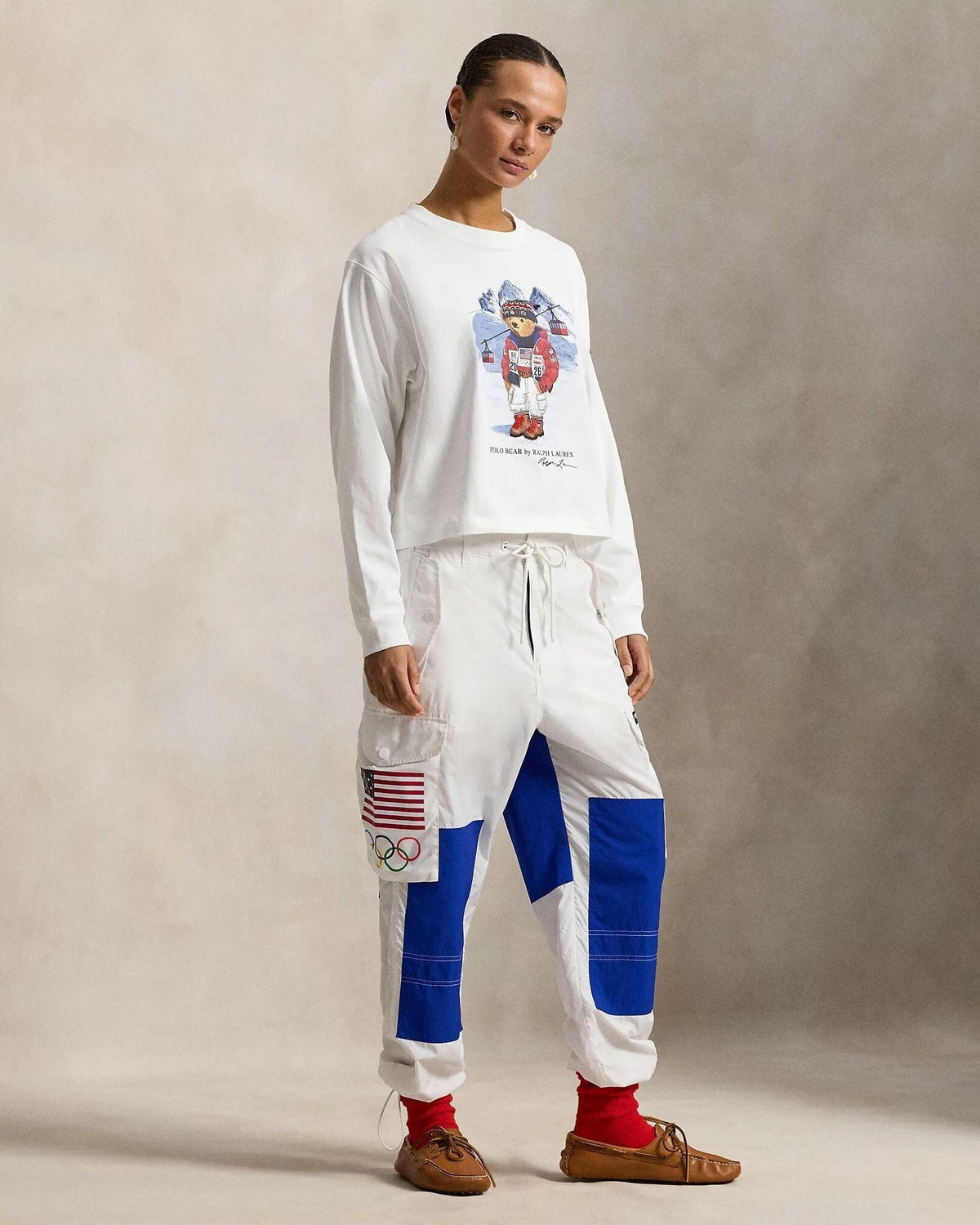 T-shirt à manches longues Polo Bear Team USA pour homme