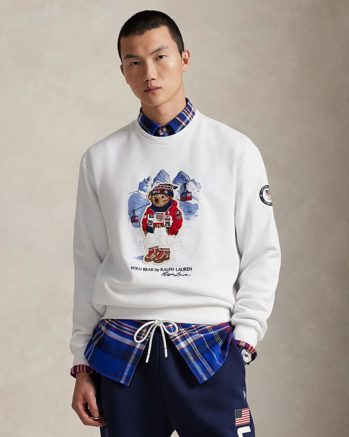 Sweat-shirt ours polaire Team USA pour homme
