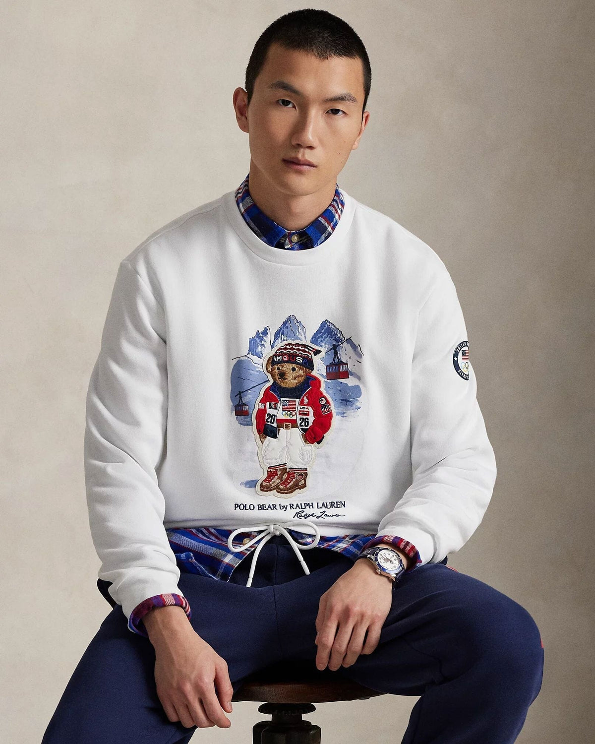 Sweat-shirt ours polaire Team USA pour homme