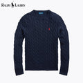 Herren-Zopfstrickpullover aus Baumwolle
