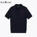 Pull en coton torsadé à col polo pour homme