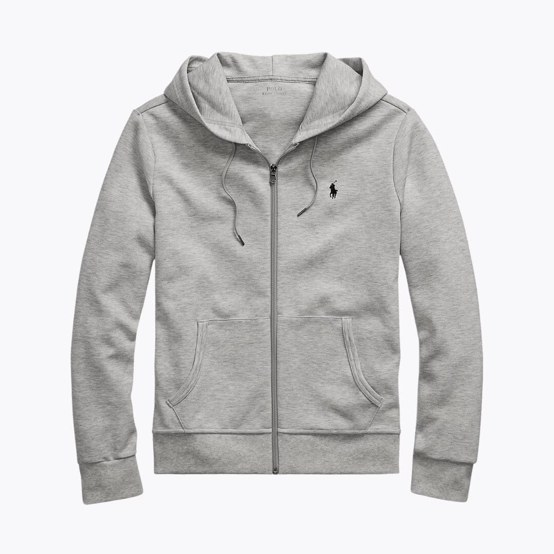Sweat à capuche zippé en maille double pour homme