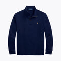Pull homme zippé à col montant, maille côte perlée