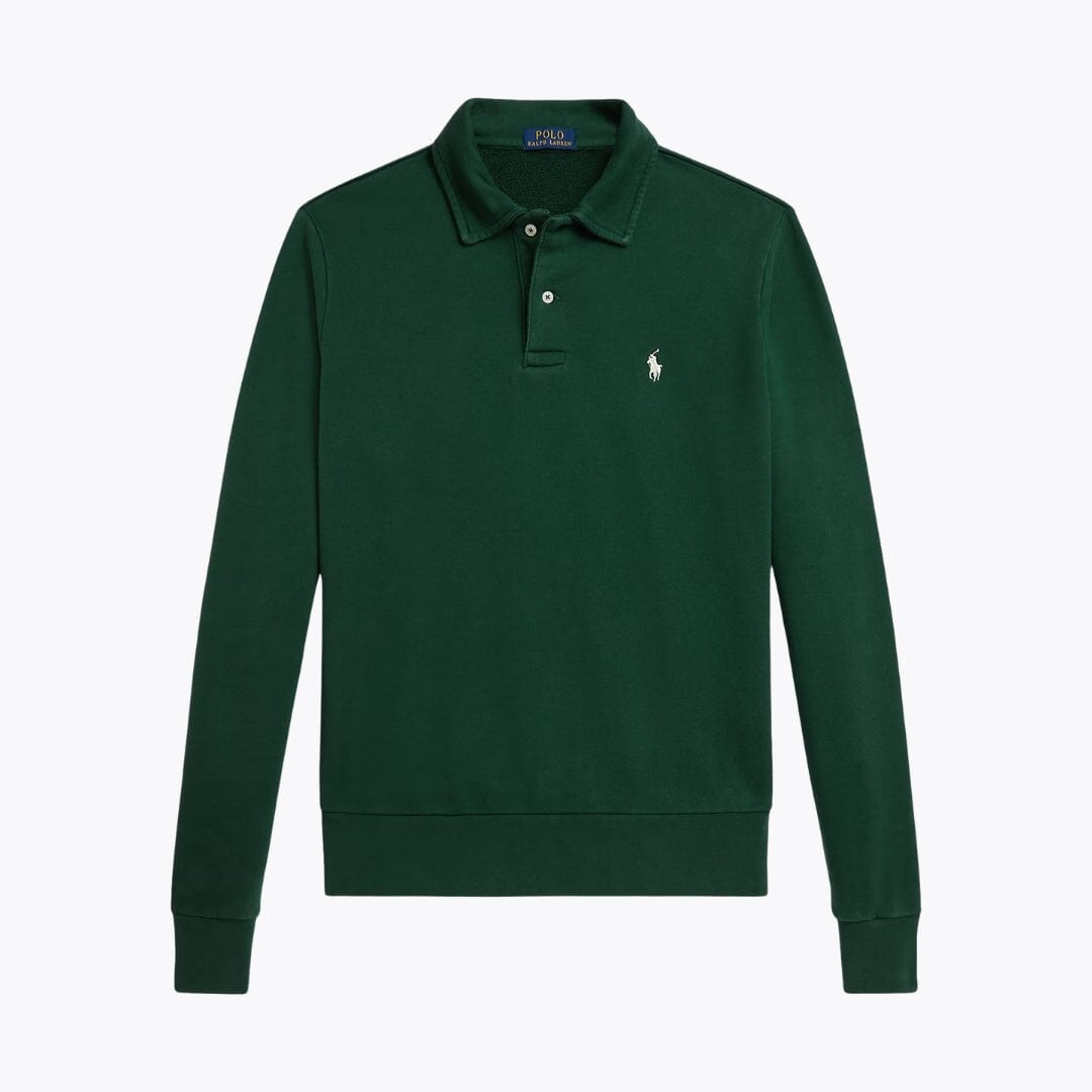 Herren-Sweatshirt mit Kragen aus angerauter Baumwolle