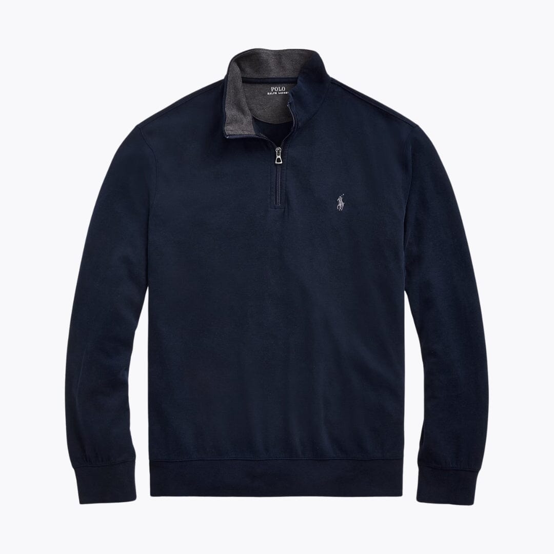Luxuriöser Herren-Jersey-Pullover mit Viertelreißverschluss
