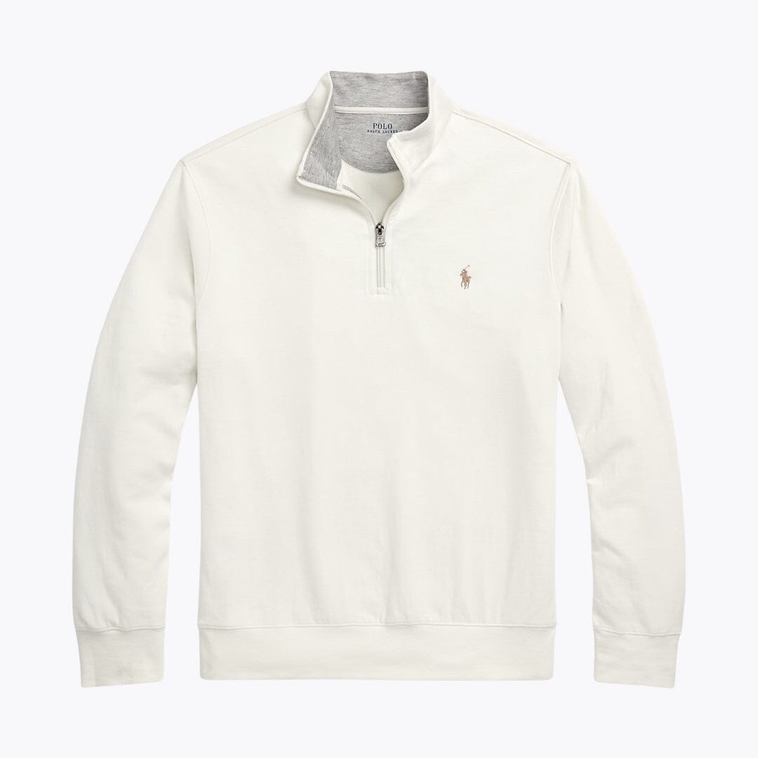 Luxuriöser Herren-Jersey-Pullover mit Viertelreißverschluss