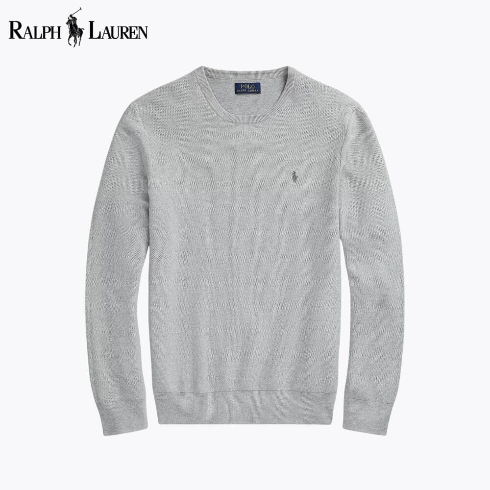 Pull ras du cou en maille de coton pour homme