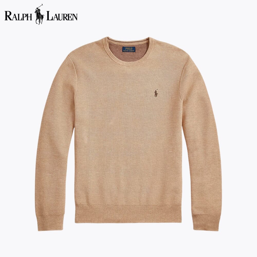 Pull ras du cou en maille de coton pour homme