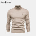 Pull en maille torsadée en laine à col roulé pour homme