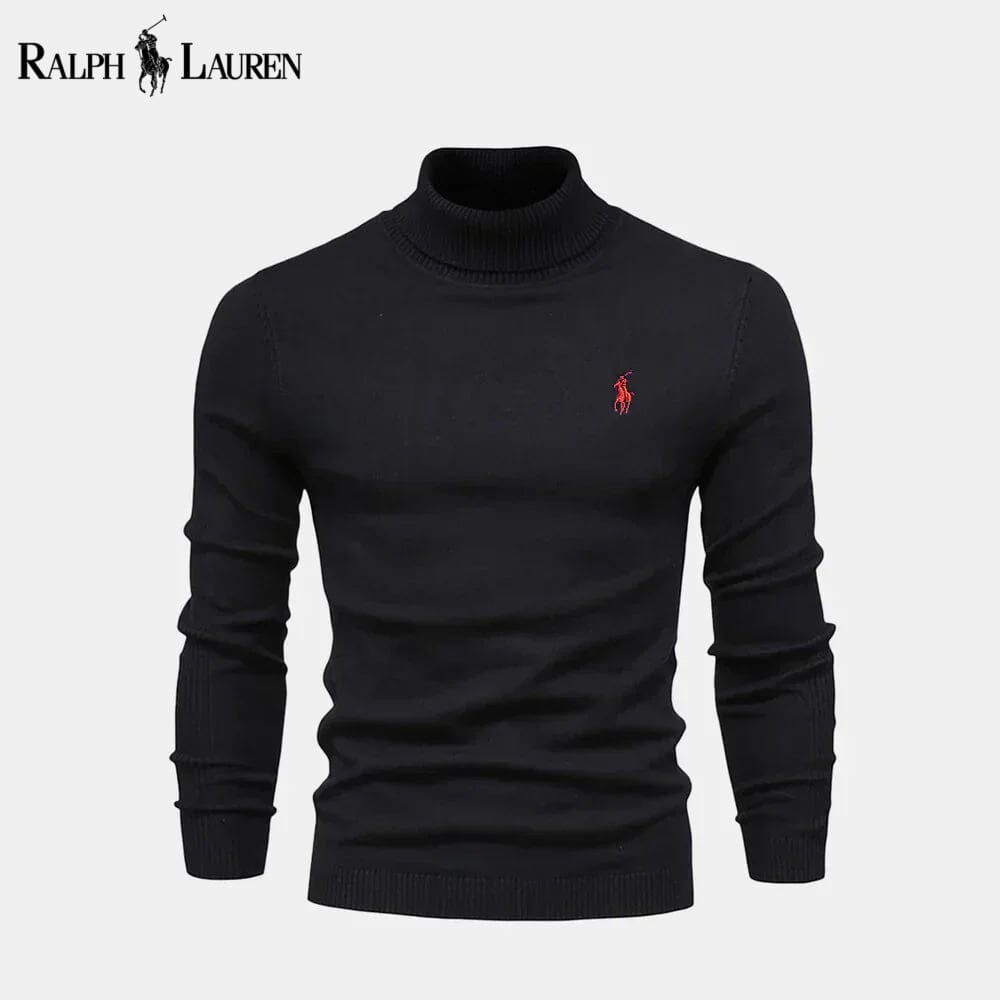 Pull en maille torsadée en laine à col roulé pour homme