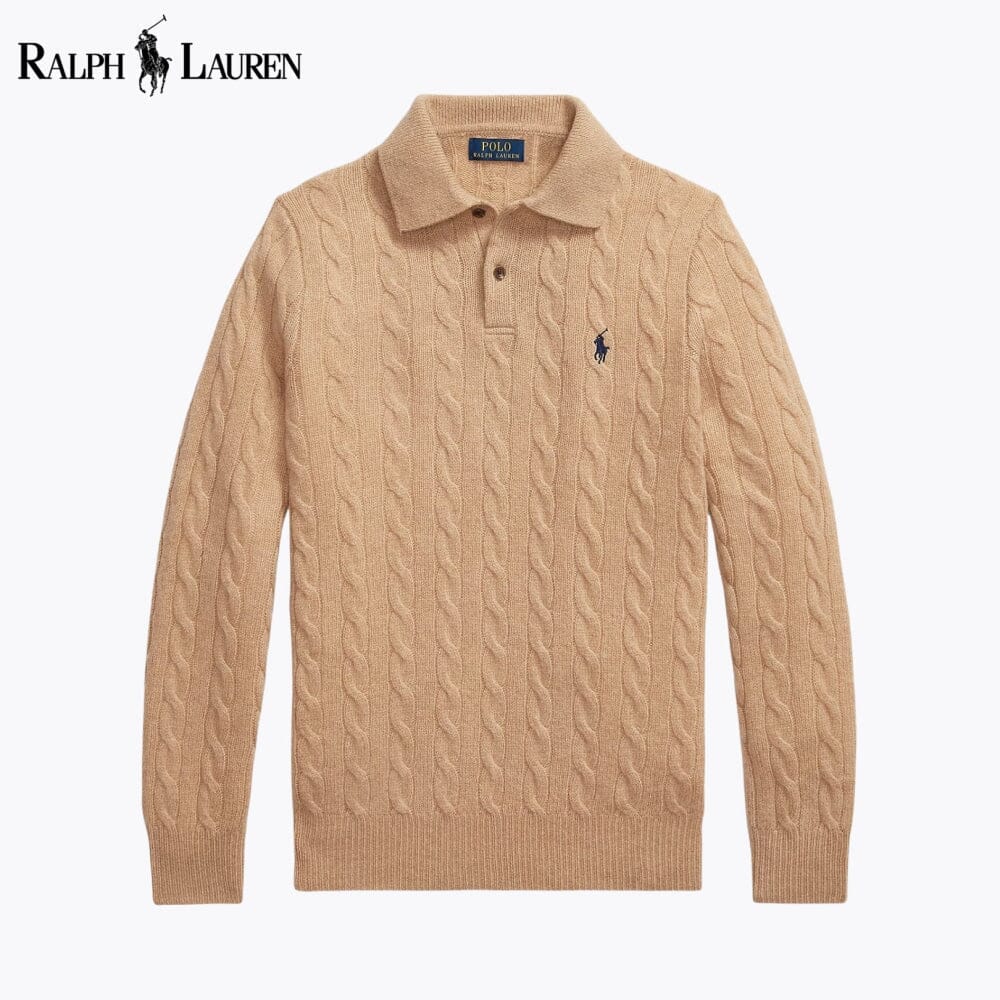 Pull torsadé en laine et cachemire pour homme