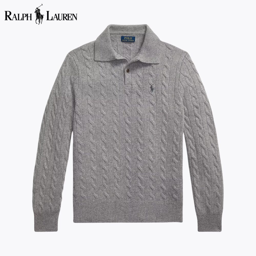 Pull torsadé en laine et cachemire pour homme