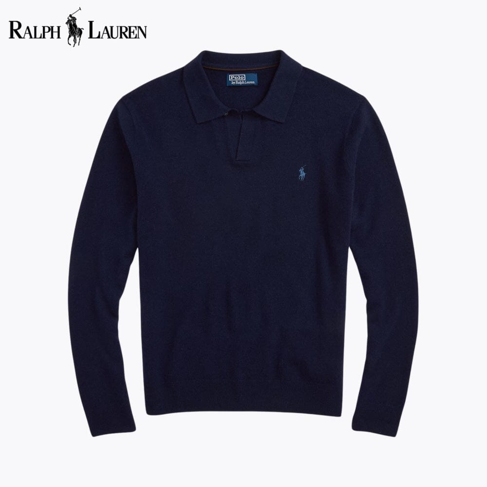 Herren-Pullover mit Johnny-Kragen aus Wolle