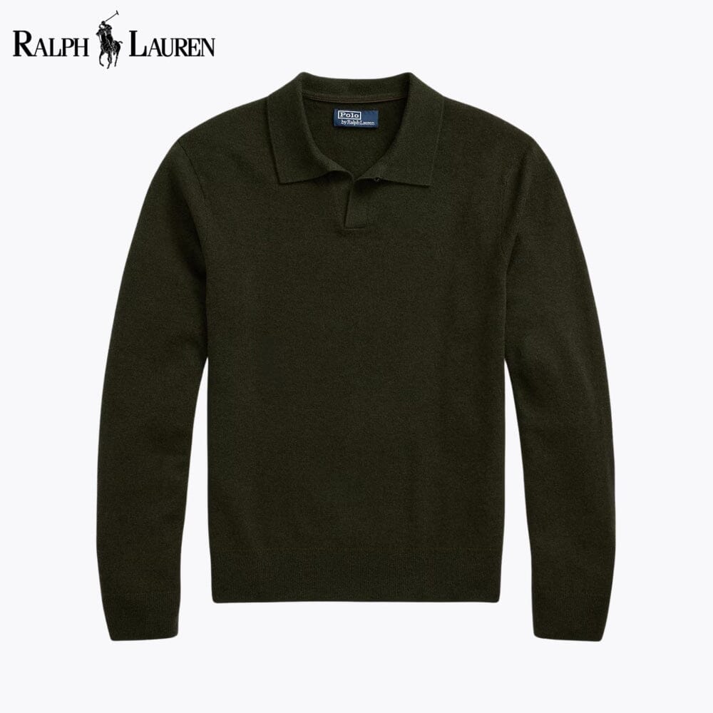 Herren-Pullover mit Johnny-Kragen aus Wolle
