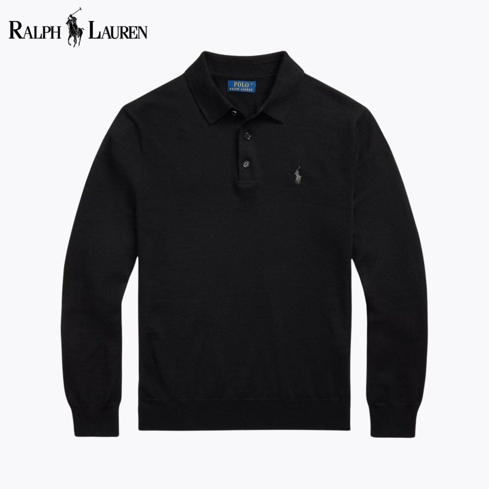 Herren Pullover mit Polo-Kragen aus Wolle