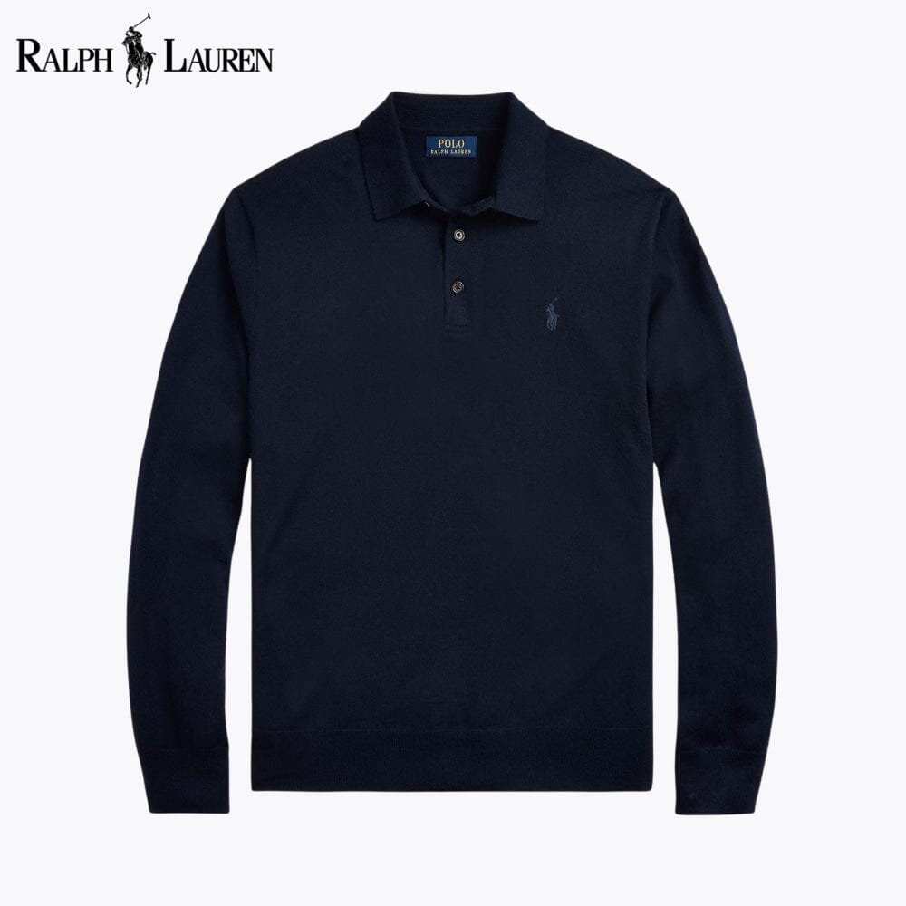 Herren Pullover mit Polo-Kragen aus Wolle