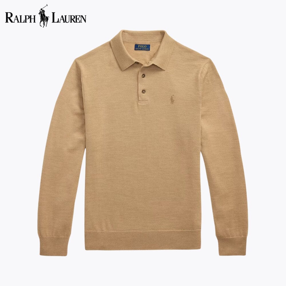 Herren Pullover mit Polo-Kragen aus Wolle