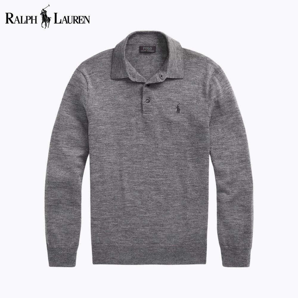Herren Pullover mit Polo-Kragen aus Wolle
