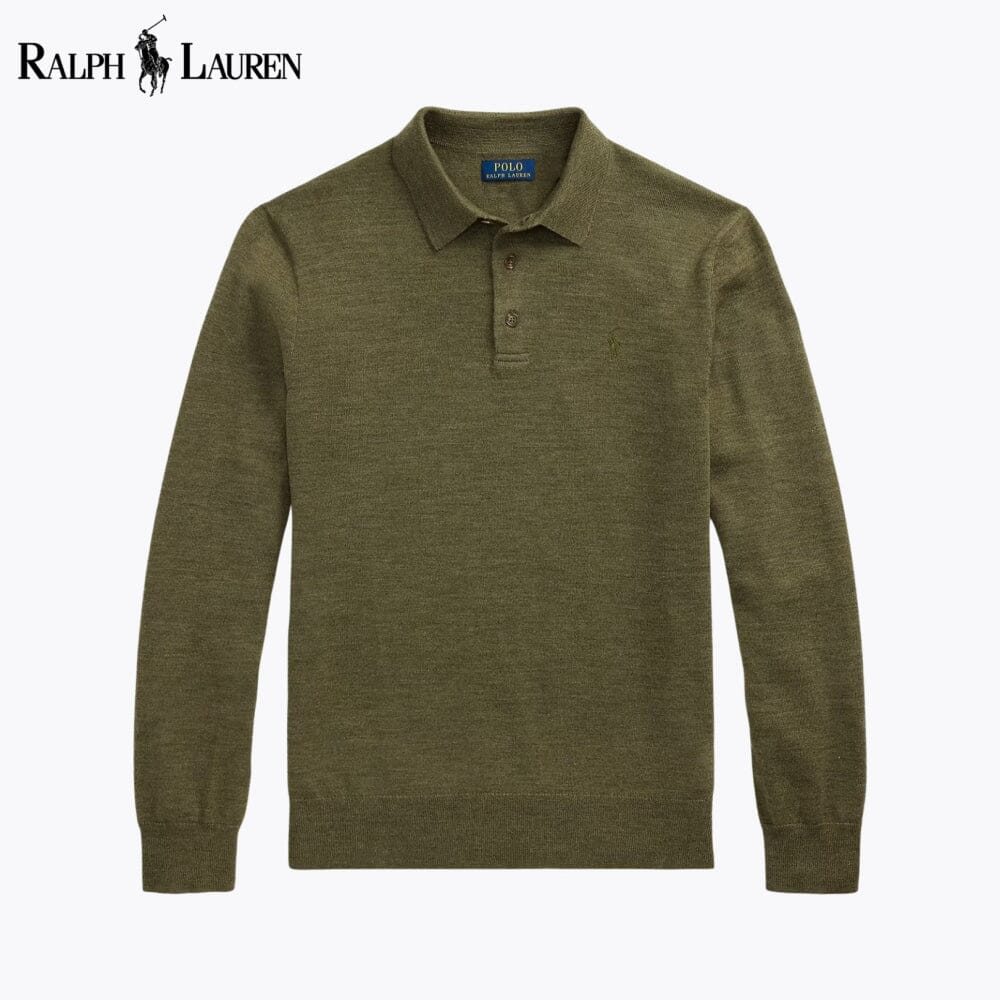Herren Pullover mit Polo-Kragen aus Wolle