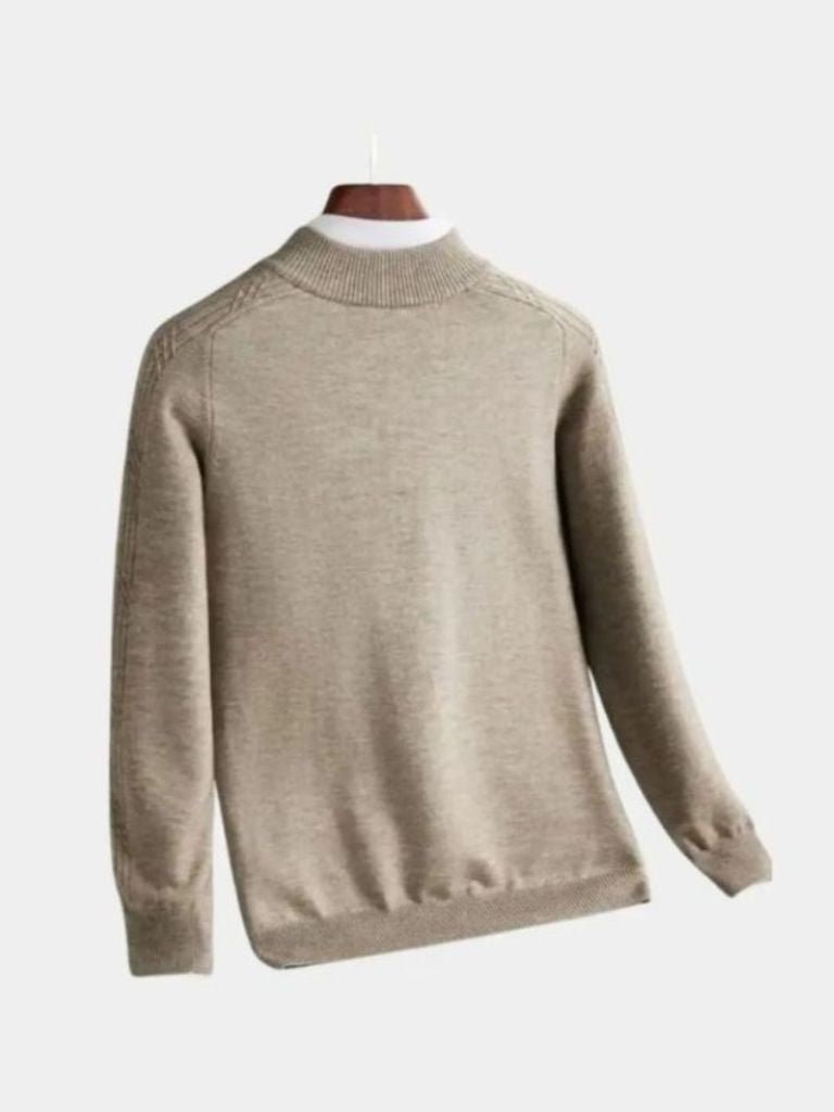 Pullover gestreift mit Reißverschlusskragen - Cross & Crown