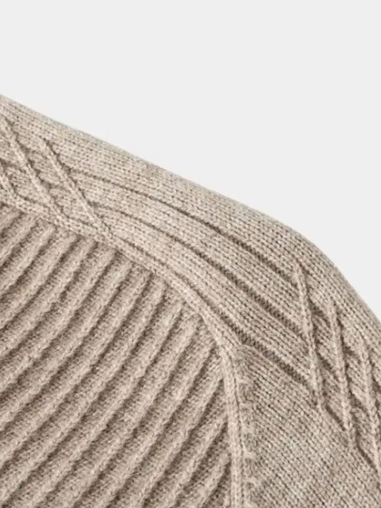 Pullover gestreift mit Reißverschlusskragen - Cross & Crown
