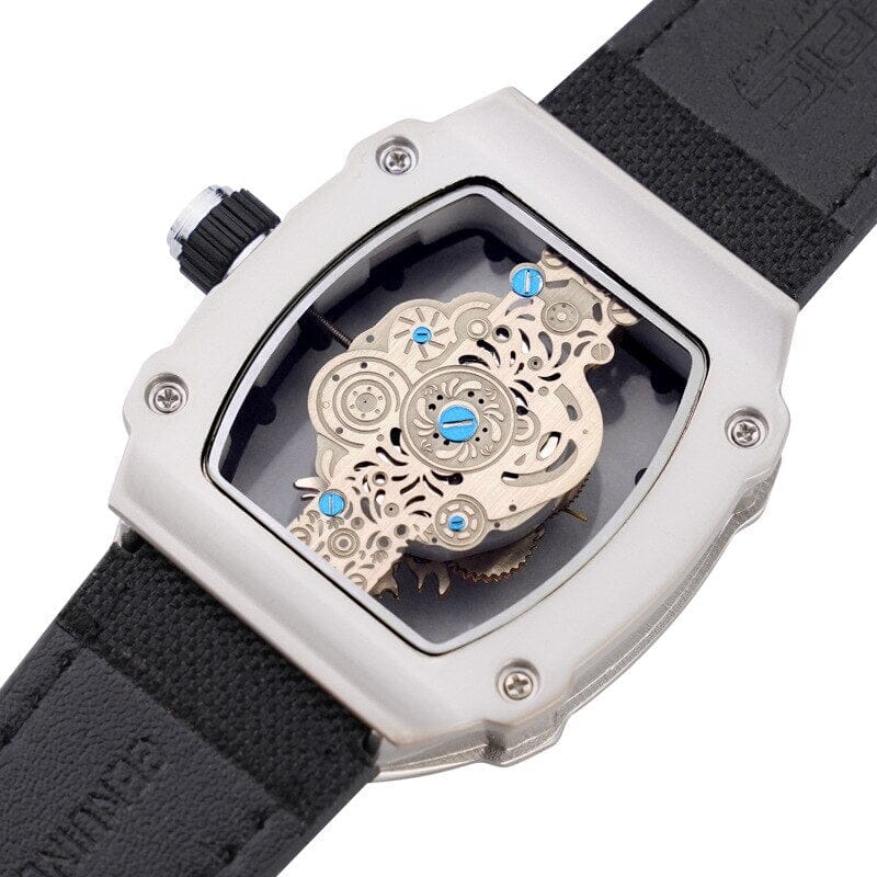 POEDAGAR Armbanduhr Skelett Mechanisch